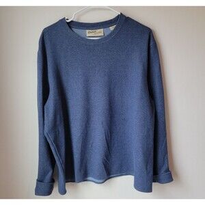 Mens Sweatshirt Size‎ Large Blue Crewneck Athletic Minimalist Cozy Lounge